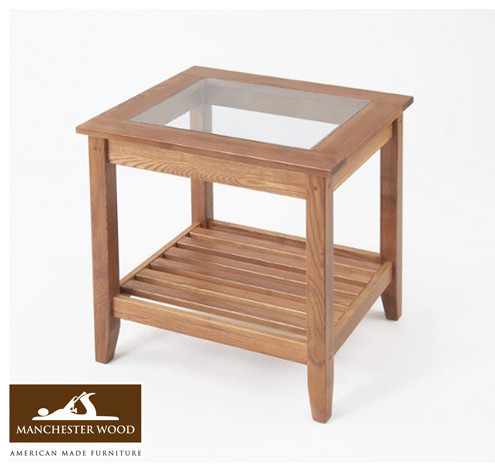 Glass Top End Table by Manchester Wood