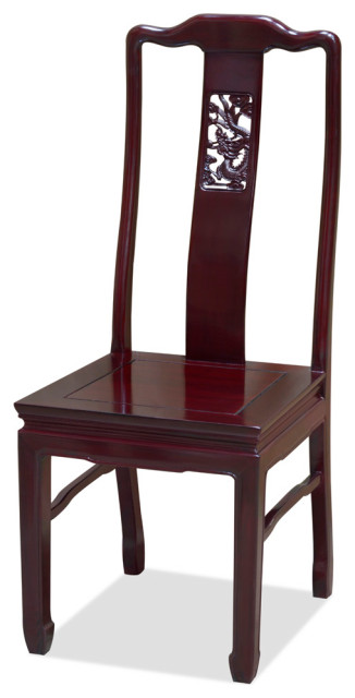Dark Cherry Rosewood Dragon Oriental Chair