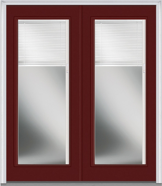 Low E Glass Mini Blinds Full Lite Fiberglass Burdy Double Door Low E Glass Mini Blinds Full Lite Fiberglass Burdy Double Door Contemporary Front Doors By Verona Home Design