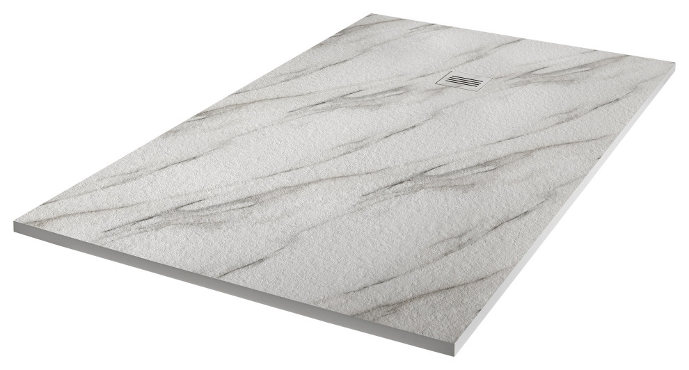 Royal Bath And Marble Shower Base, Era Stone 60''x30" Modern Shower