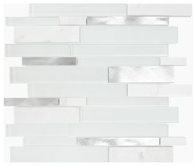 White And Gray Mosaic Tile Backsplash white gray glass metal marble mosaic backsplash tile contemporary mosaic tile by backsplash