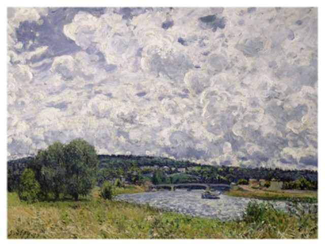 The Seine Suresnes 1877 Canvas Art by Alfred Sisley Multicolor - BL0246-C1419GG