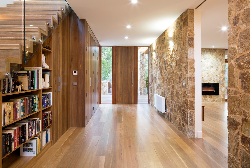 Large contemporary entryway in Melbourne.