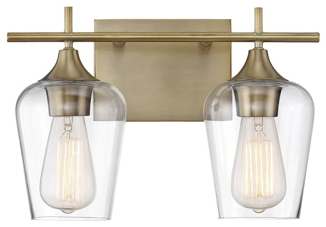 Savoy House Octave 2-Light Bath Bar, Warm Brass