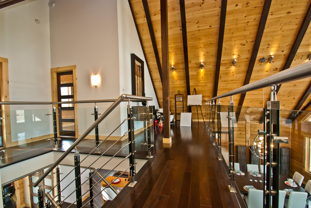 Mountain style home design photo in Calgary
