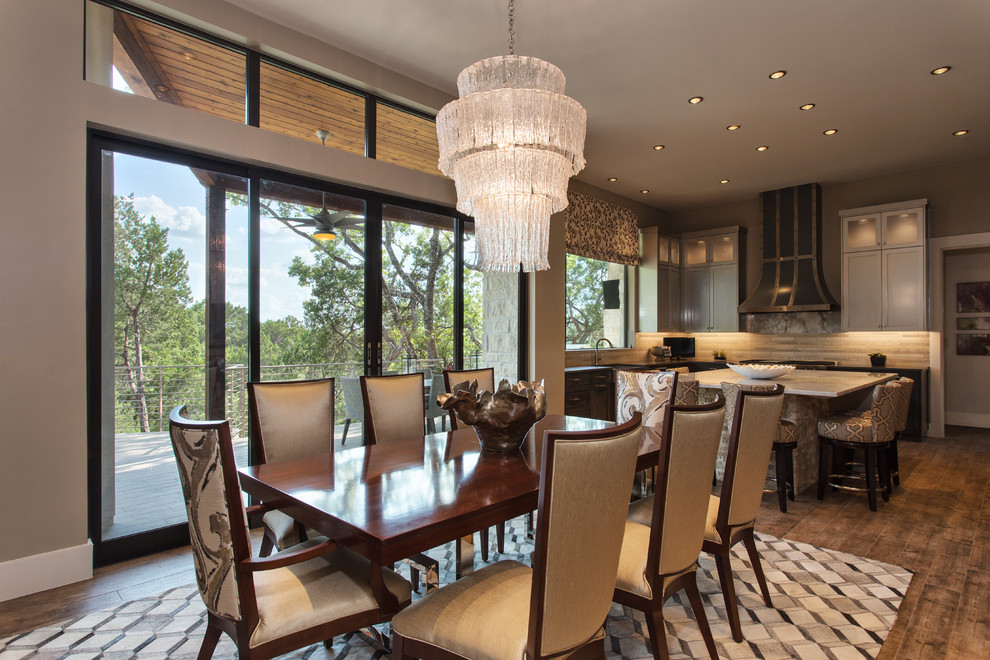 Design ideas for a contemporary dining room in Austin.