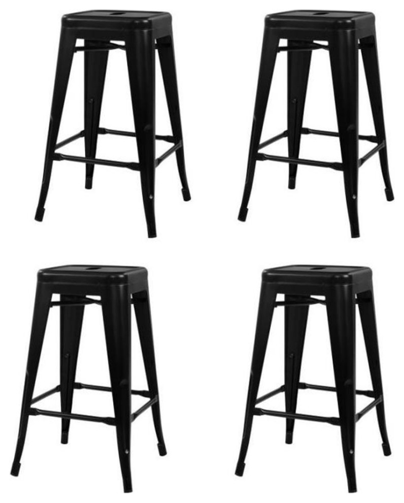 Modern Counter Stool Set of 4 Industrial Bar Stools And Counter