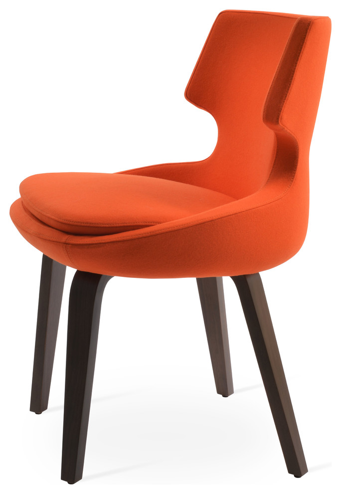 Patara Plywood Chair, American Walnut Base, Orange Camira Wool