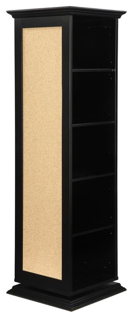 "Coaster Swivel Cabinet, Black"