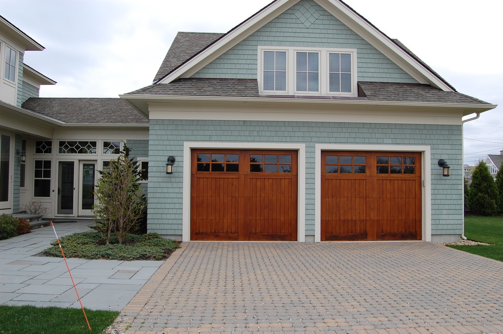Inspiration for a large beach style garage in Boston.