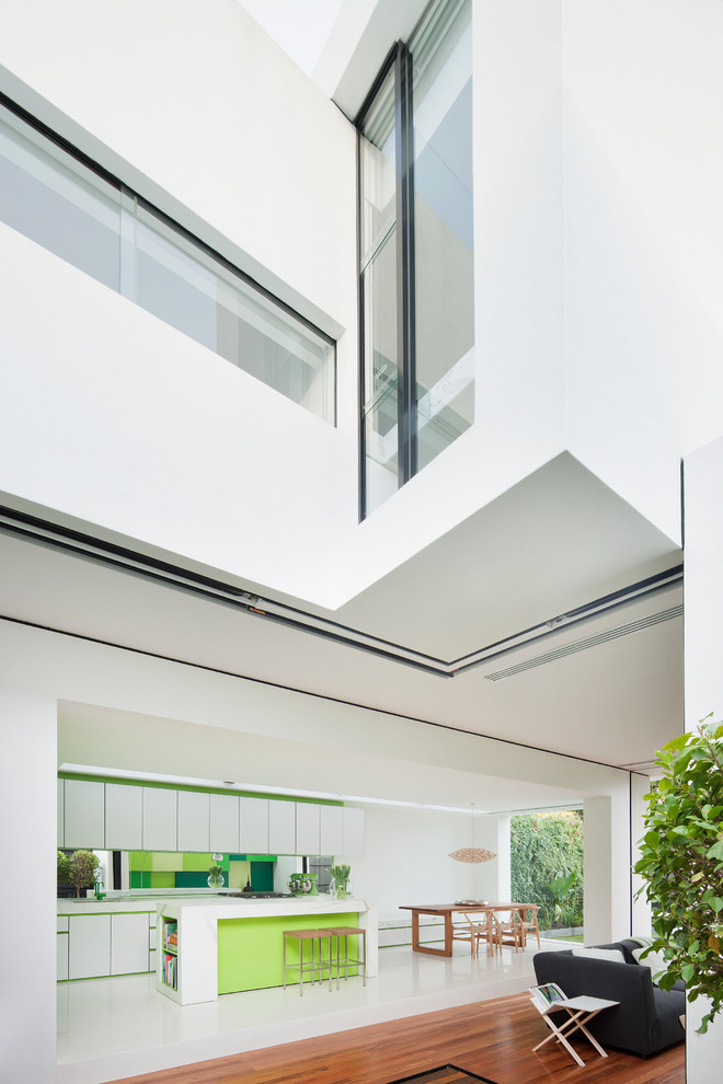 Photo of a contemporary home design in Melbourne.