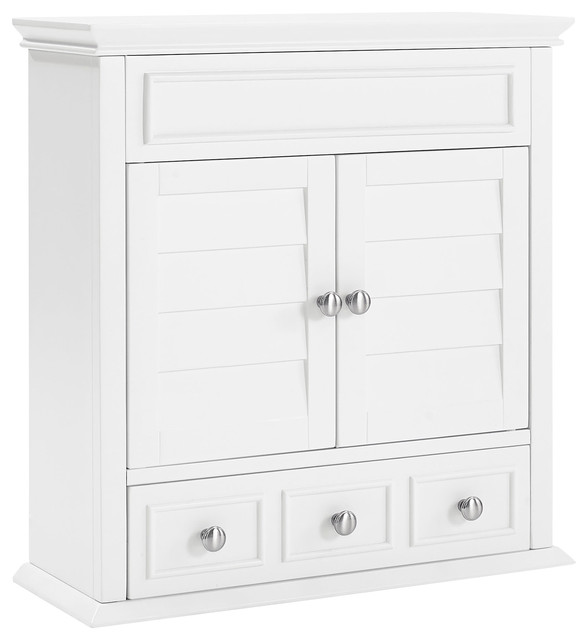 Lydia Wall Cabinet Traditional, White Bathroom Wall Cabinet Storage Cupboard With Mirror Wooden Shelves