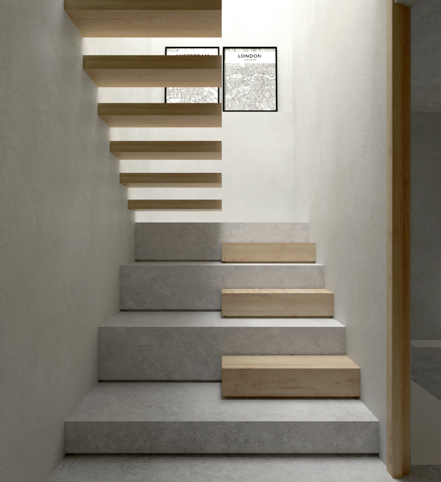 Design ideas for a scandinavian u-shaped staircase in Other.