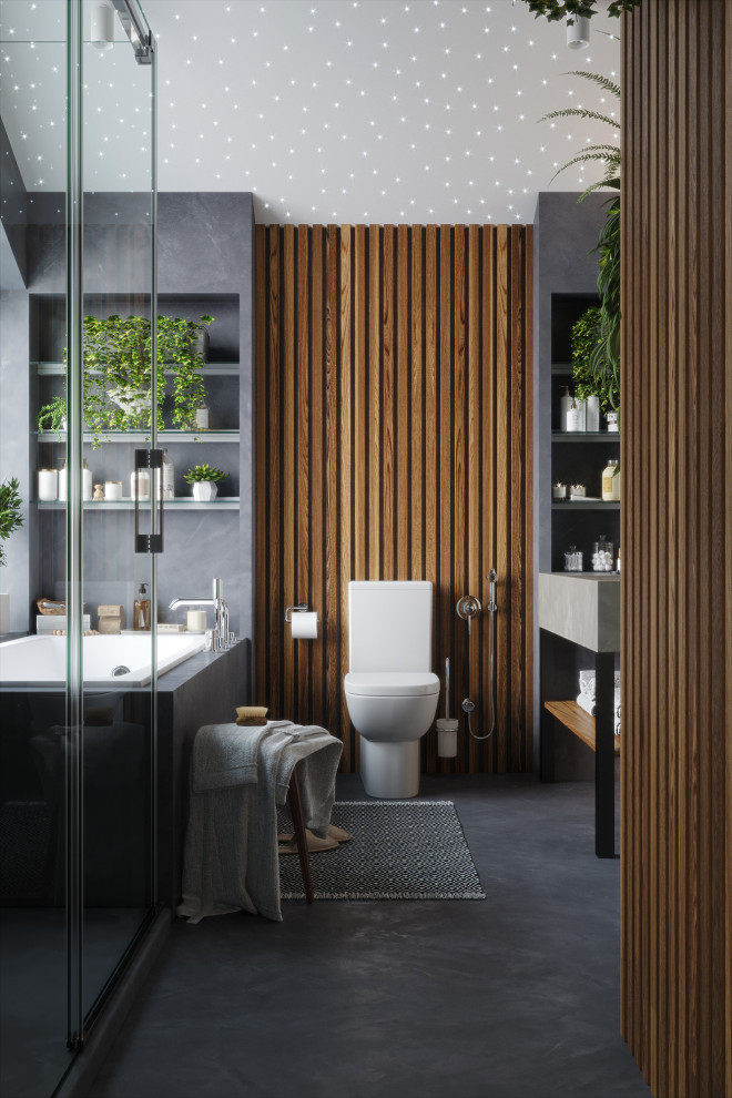 Эскизный проект санузла с окном в частном доме