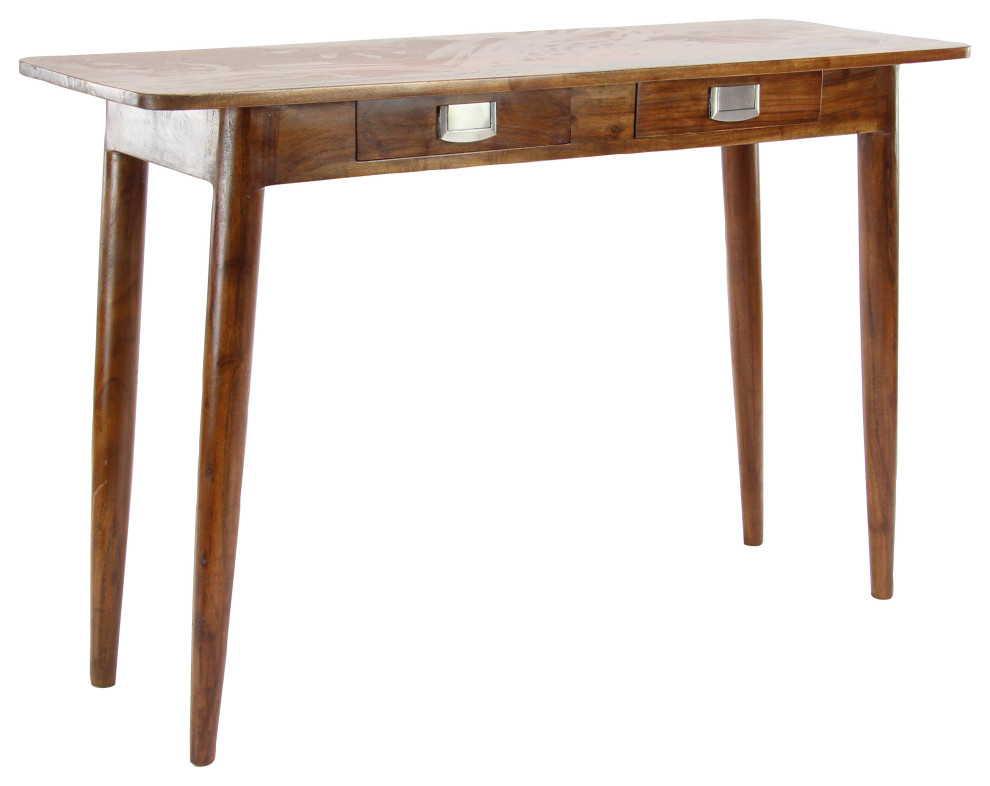Dark Brown Modern Wood Console Table 28785, 45" x 16" x 30" Midcentury Console Tables by