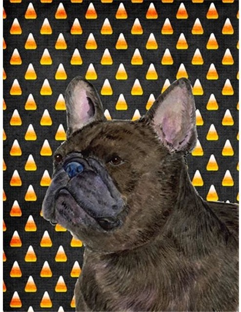 French Bulldog Candy Corn Halloween Portrait Flag Contemporary Outdoor Holiday Decorations By Unbeatablesale Inc