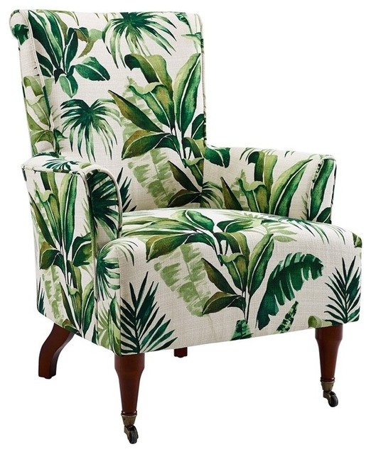 leaf print armchair