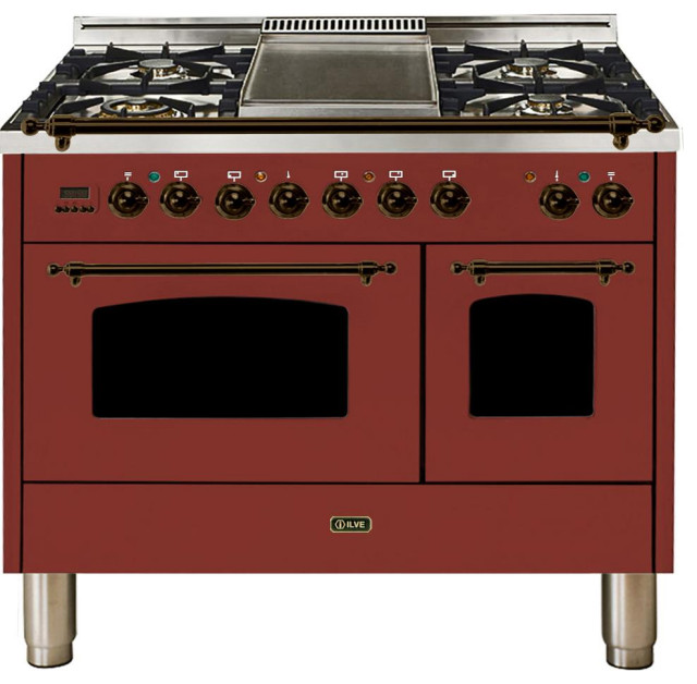 Nostalgie Series 40 Inch ILVE Dual Fuel Convection Freestanding Range Contemporary Gas