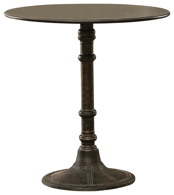 Oswego Distressed Black Round Metal Industrial Bistro Table by Coaster 100063 
