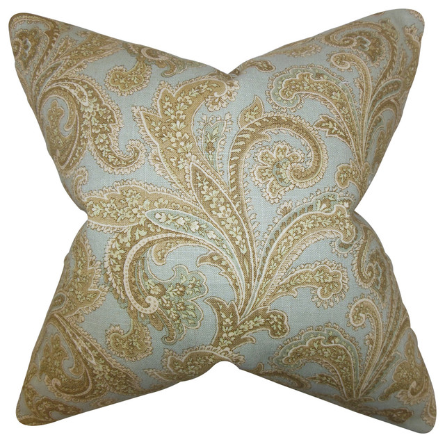 Hazaiah Floral Floor Pillow Blue - Farmhouse - Floor ...