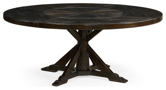 72 Dark Ale Round Dining Table With, 72 Round Pedestal Table