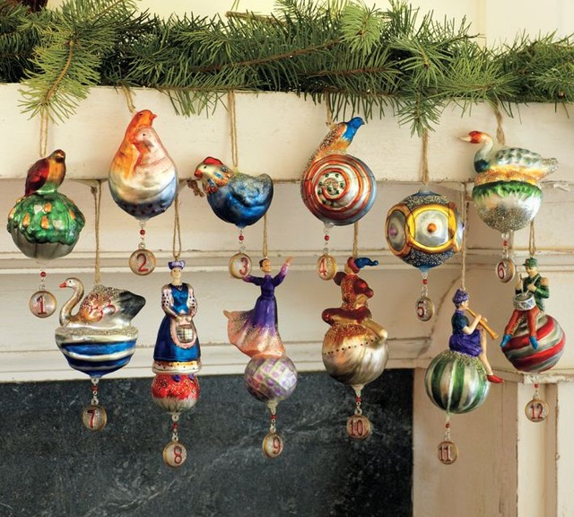 Twelve Days of Christmas Ornaments, Set of 12