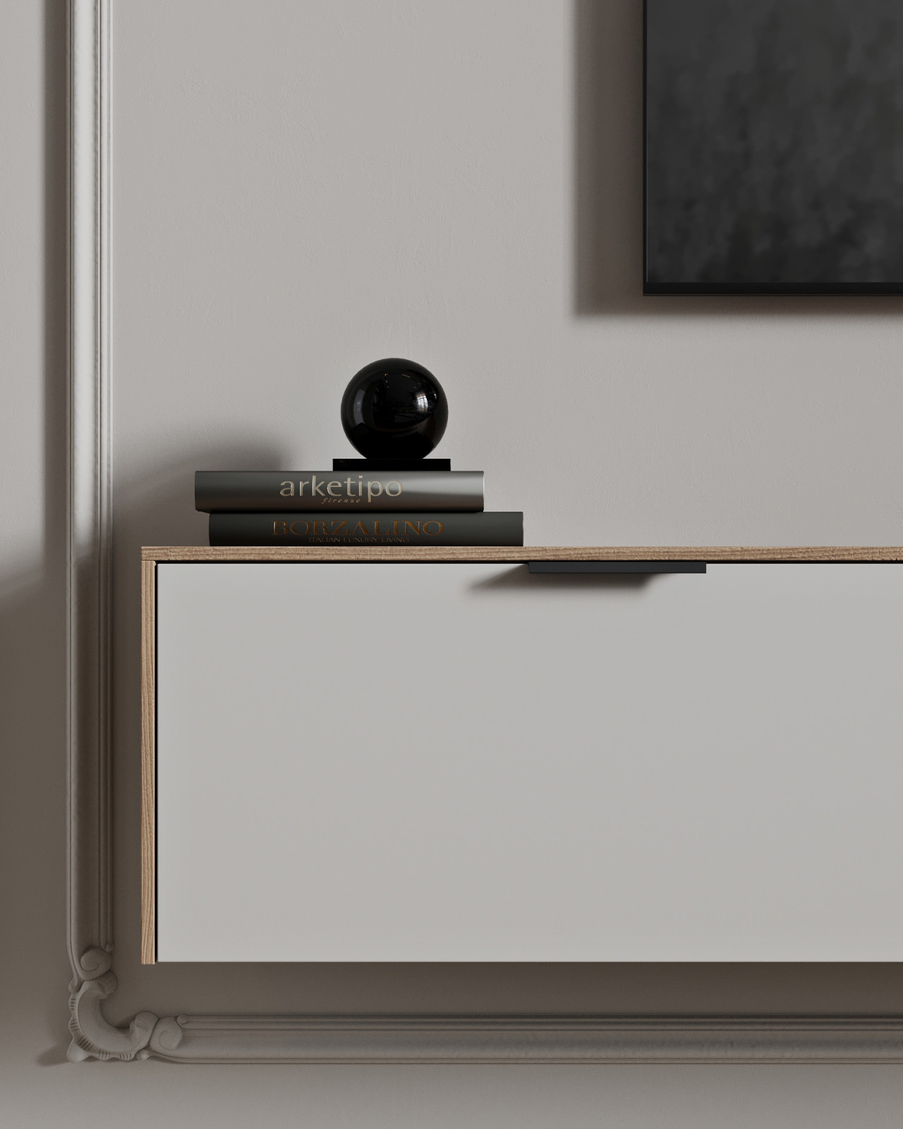 Спальня с эффектным панно