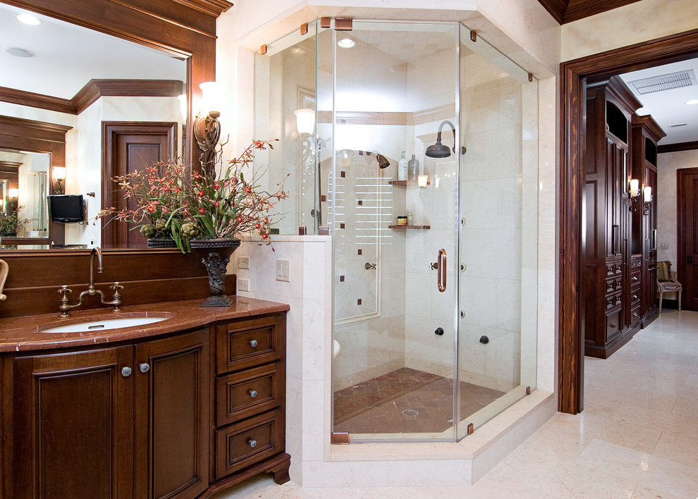 Photo of a traditional bathroom in Other with an undermount sink.