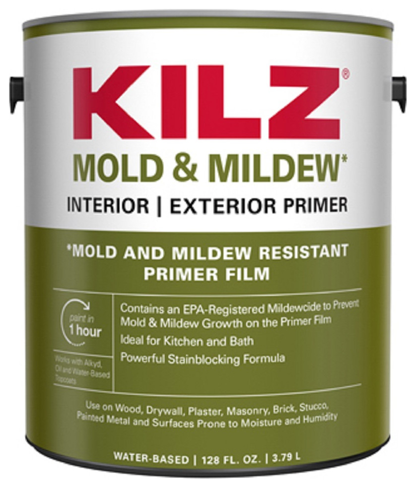Kilz L204611 Mold and Mildew Interior/Exterior, 1 Gallon Primers by