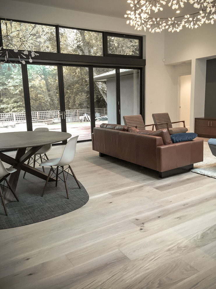 Euro Oak White Plank Rustic Grade Contemporary Living Room San