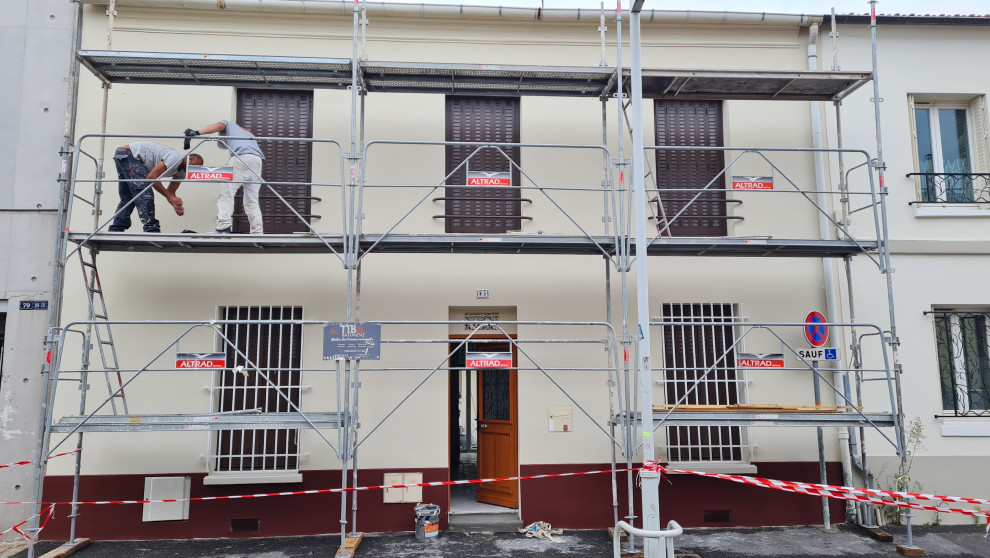 Ravalement de façade d'une maison