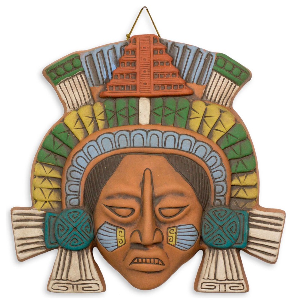 Warrior of El Tajin Ceramic Mask Southwestern Decorative Objects