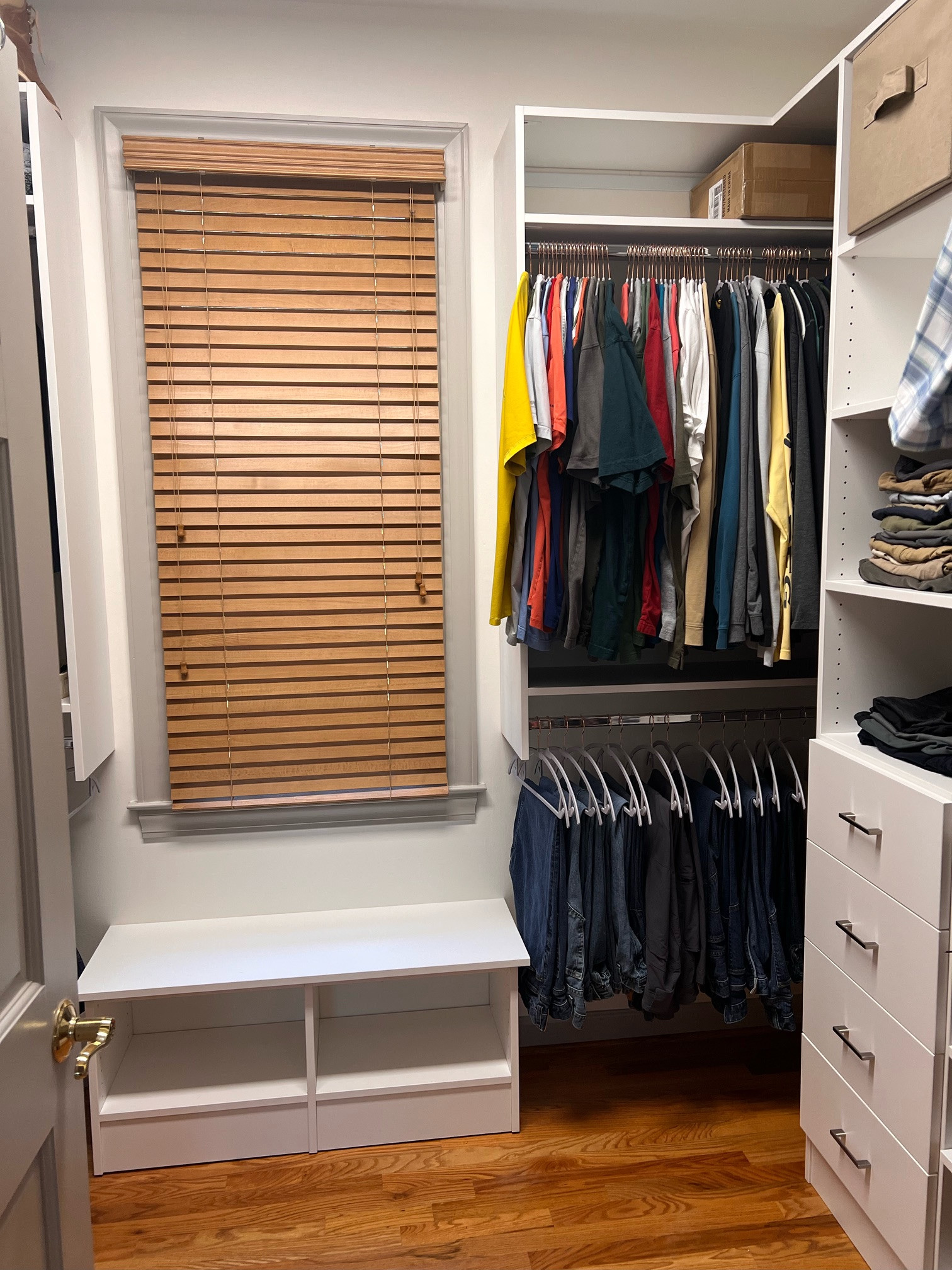 Primary Closet with Built-In Bench