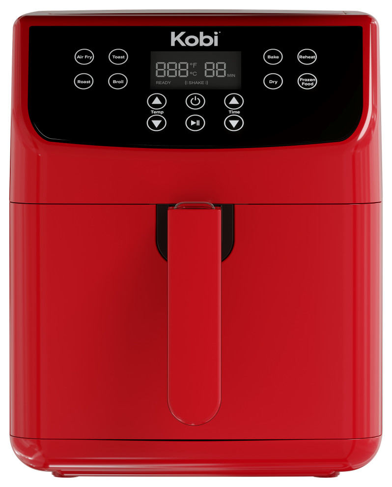 Kobi 5.8 Quart 1700Watt Digital Air Fryer, Red Modern Deep Fryers