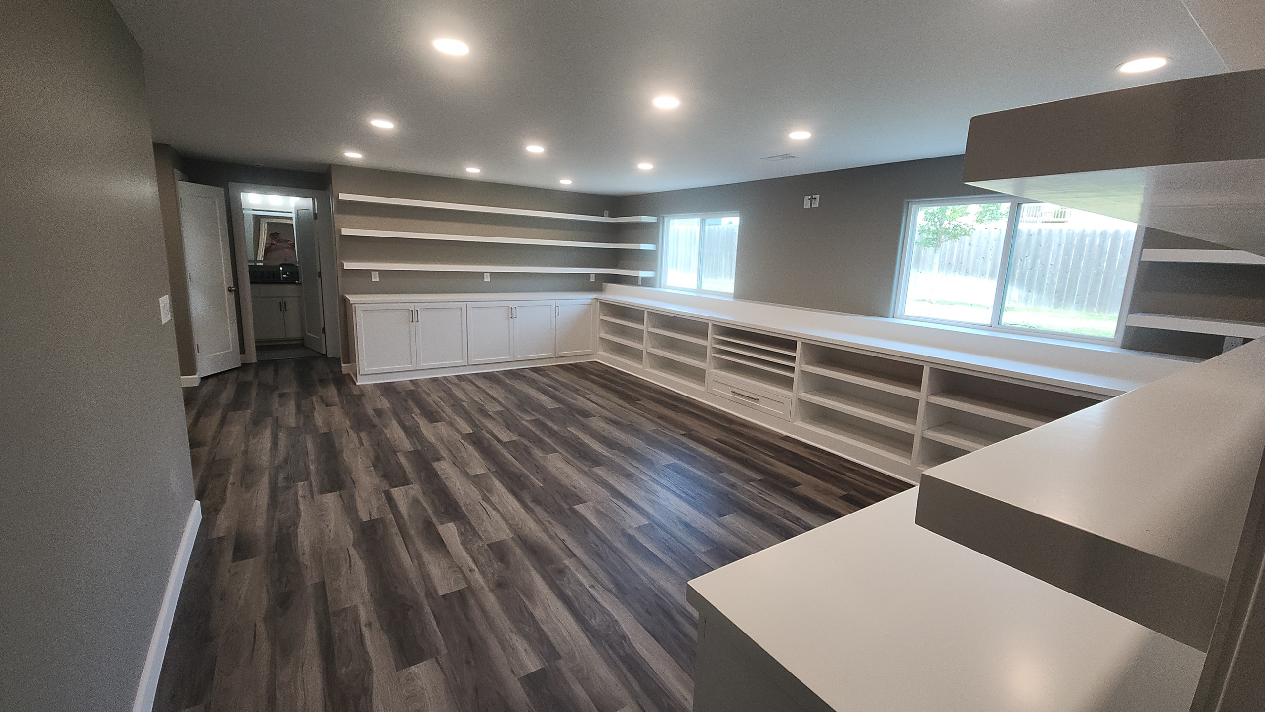 Complete Basement Remodel with Custom Built-Ins & Onyx Shower | Wichita, KS