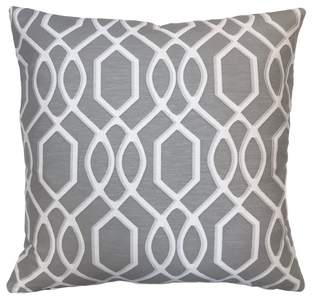 Hanh Decorative Feather And Down Throw Pillow Sea Jacquard Fabric