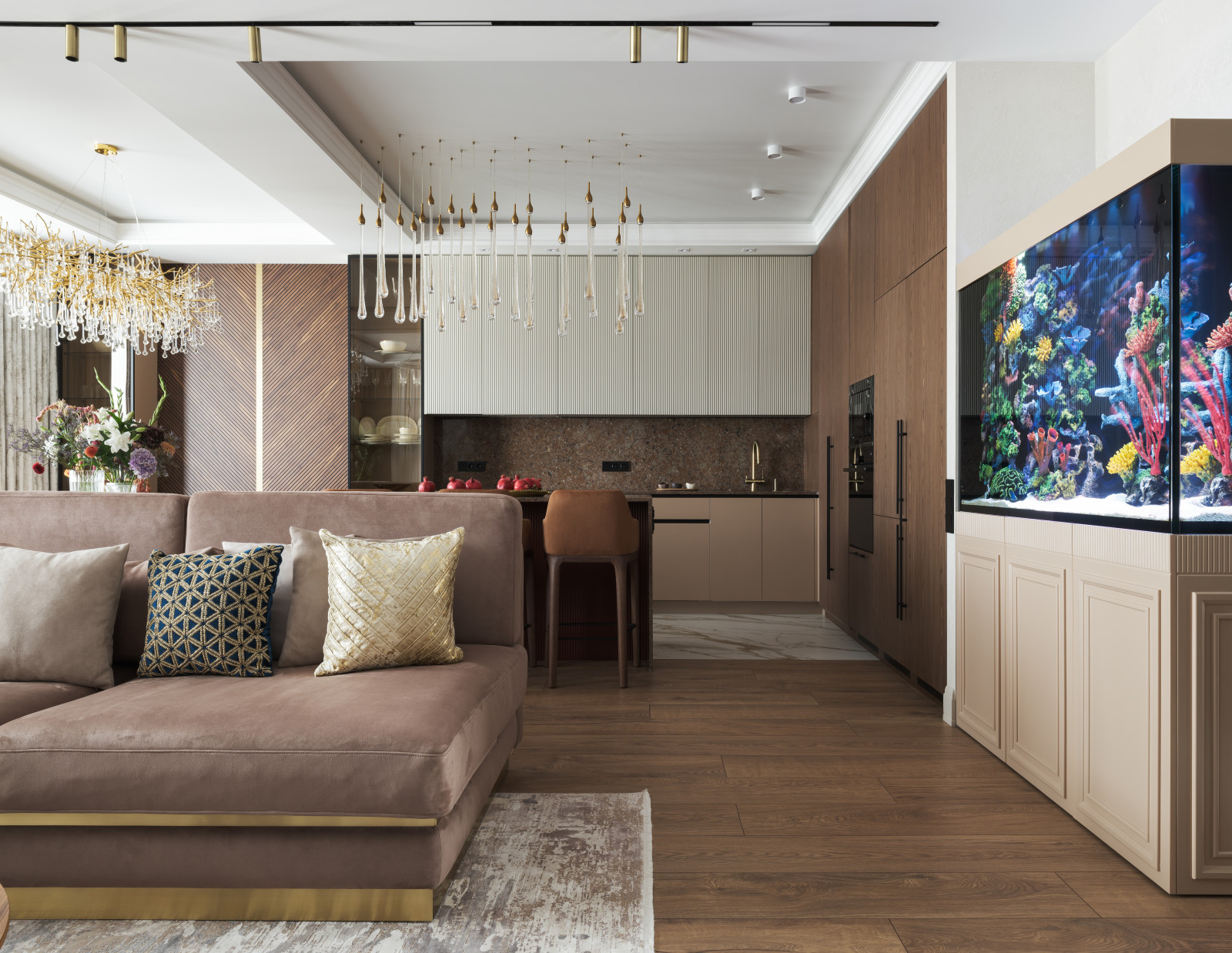 Реализация современной четырехкомнатной квартиры площадью 170 м²