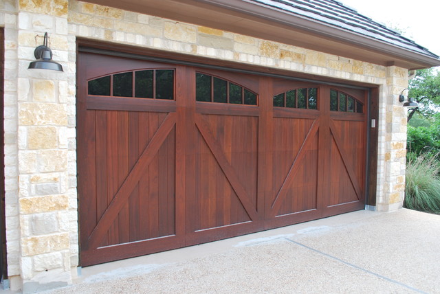 Sapele Mahogany Carriage House Garage Doors Craftsman Garage