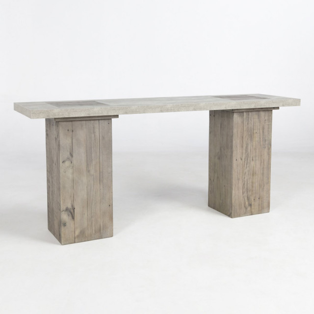 68" Concrete Top Console Table Farmhouse Console Tables by Terra