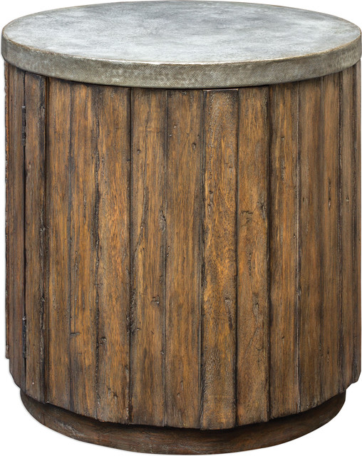 Maxfield Wooden Drum Accent Table Rustic Side Tables And End Maxfield Wooden Drum Accent Table Rustic Side Tables And End By Hedgeapple