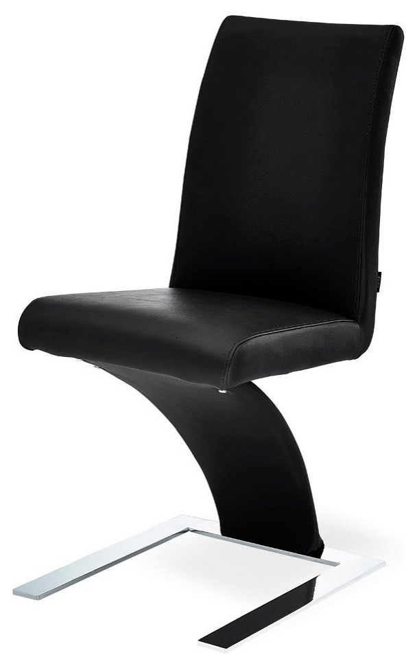 Modern Mesa Dining Chair in Black Leatherette and Stainless Steel -  Contemporary - Dining Chairs - by Zuri Furniture | Houzz
