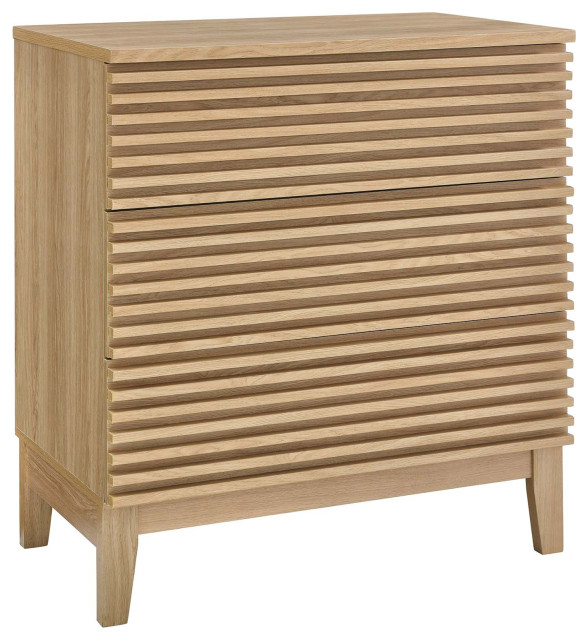 Render 3Drawer Bachelor's Chest, Oak Transitional Accent Chests