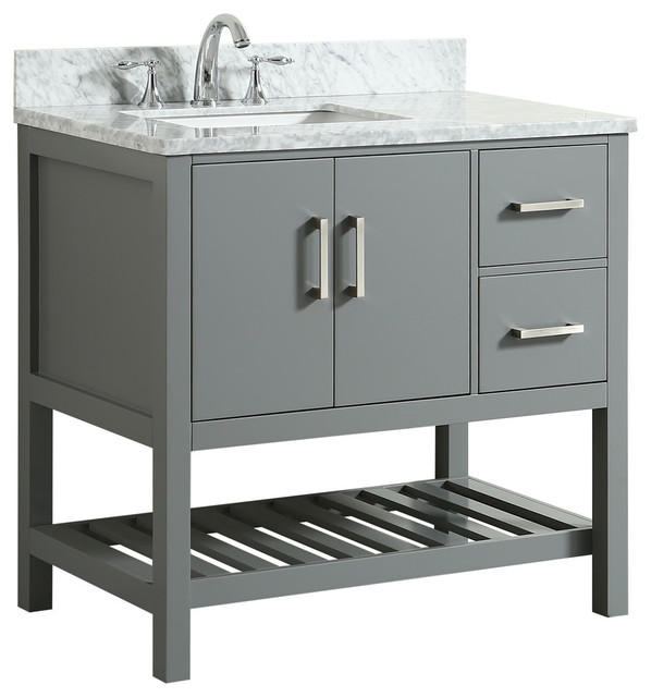 Flora Gray Bathroom Vanity With Marble Top 37 Contemporary Flora Gray Bathroom Vanity With Marble Top 37