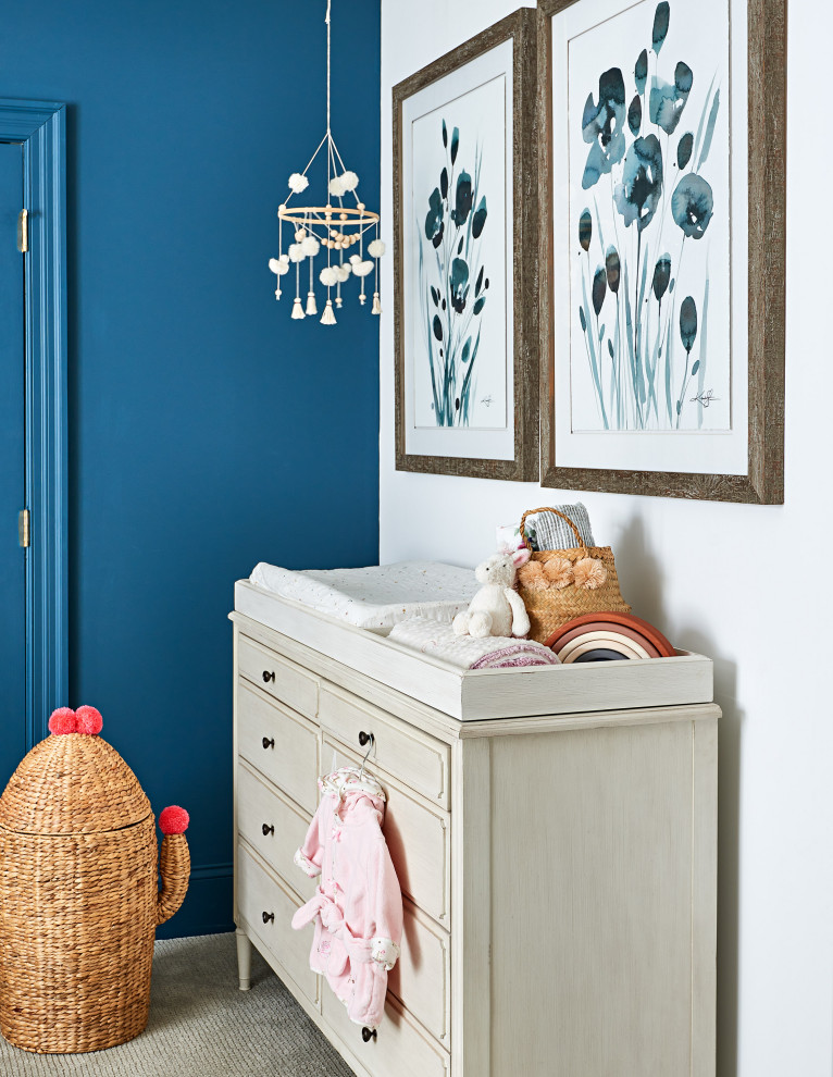 This is an example of a beach style nursery in Raleigh.