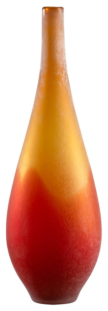 Large Vizio Yellow and Orange Vase