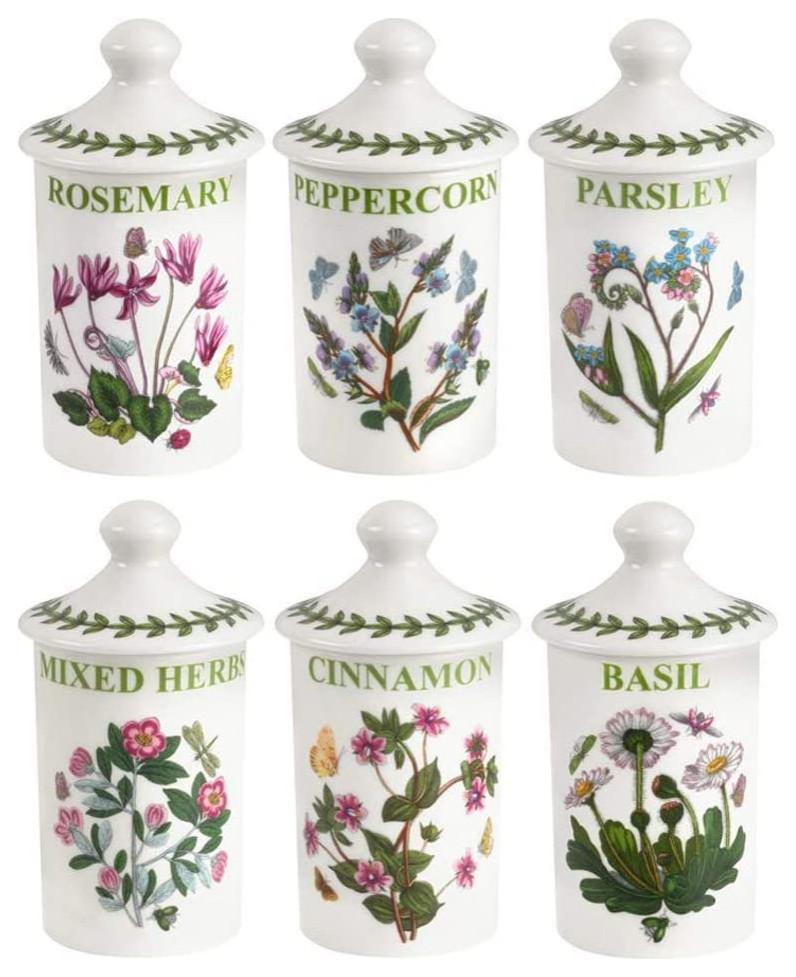 Portmeirion Botanic Garden Set of 6 Assorted Spice Jars