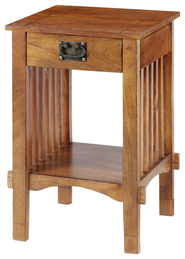 Valencia Iv Traditional Telephone Stand Antiqued Oak Finish