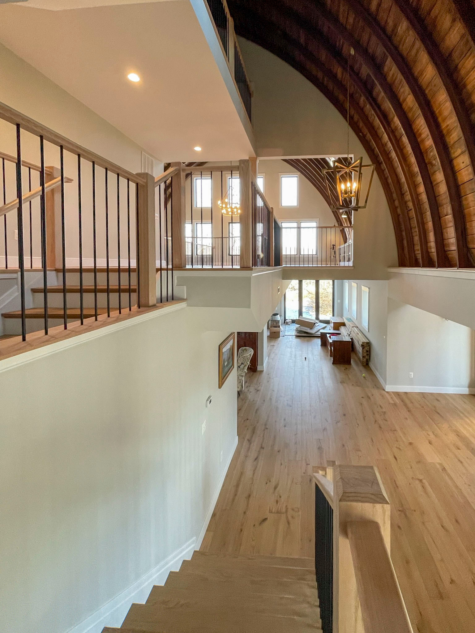 102_Straight-Freestanding Stairs/Landing in Barn Style Home, Leesburg VA 20175