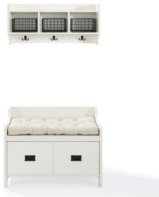 Fremont 2Piece Entryway Kit, Bench, Shelf Transitional Accent And