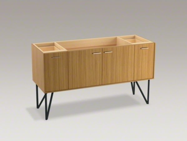 KOHLER Jute(TM) 60" vanity with furniture legs, 2 doors and 2 drawers, split top